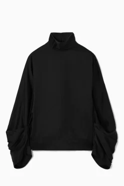 COS Camicie E Bluse>CAMICETTA A COLLO ALTO CON MANICHE CON PLISSÉ