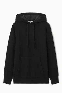 COS Maglieria>FELPA CON CAPPUCCIO IN MAGLIA DOPPIATA