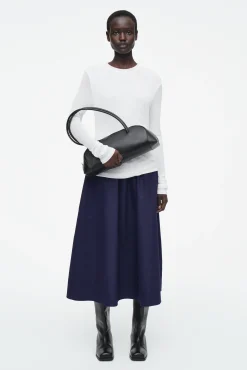 COS Gonne>GONNA MIDI A TRAPEZIO CON ARRICCIATURA